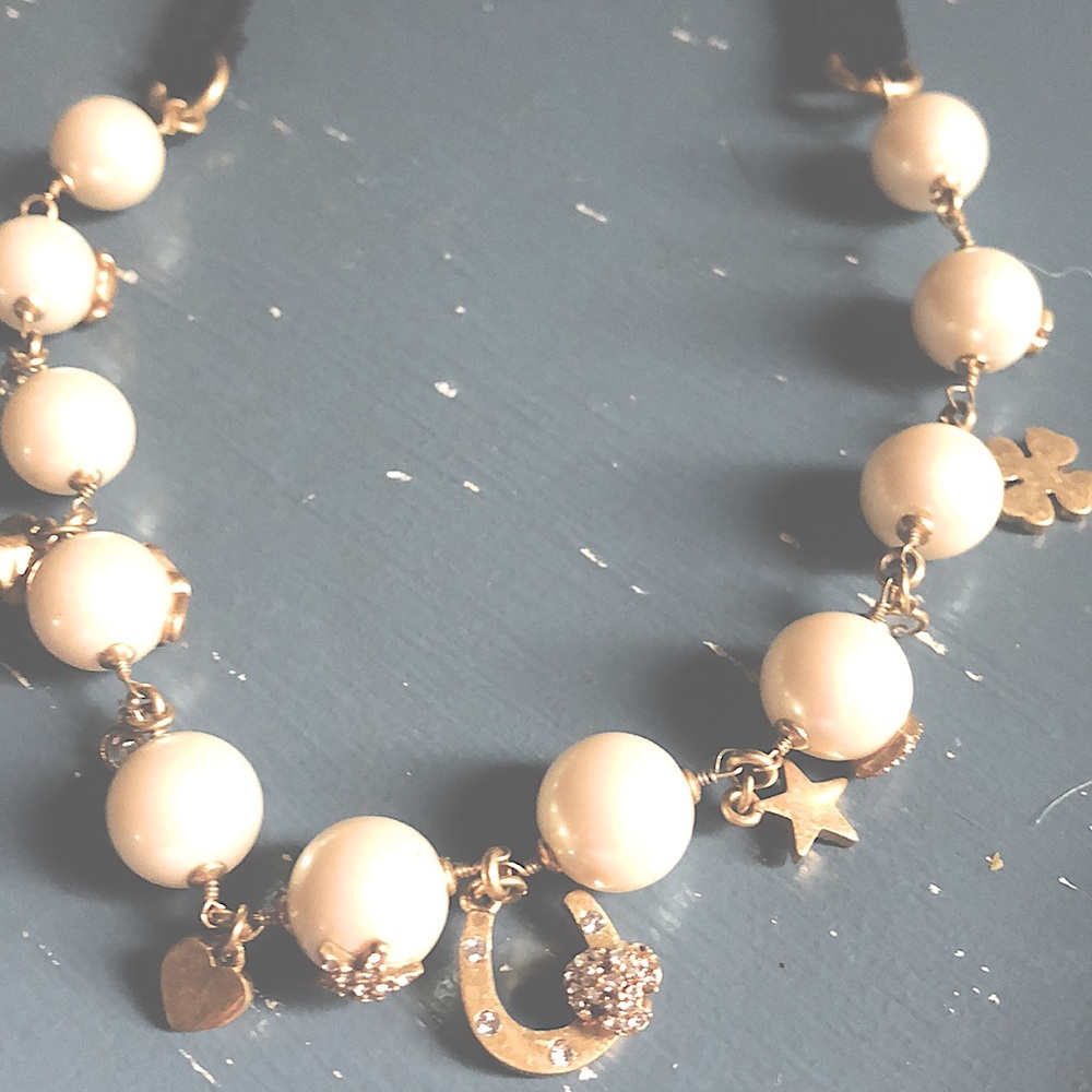 Kate Spade Holiday Bling Faux pearl/charm necklace